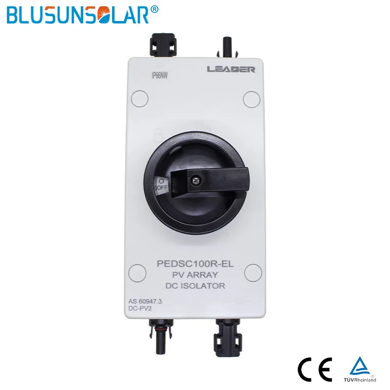 

10 pcs/lot High performance 4 Pole 1000V DC 32Amp Solar Electrical DC Isolator Switch with 2 pairs solar Connectors