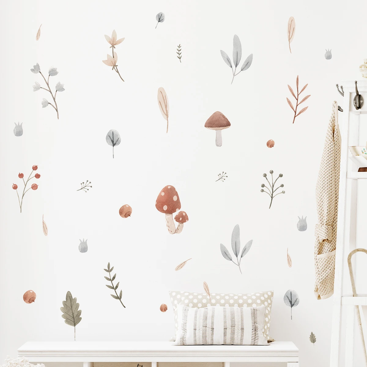 

Настенные наклейки BRUP с рисунком грибов и травы для детской комнаты