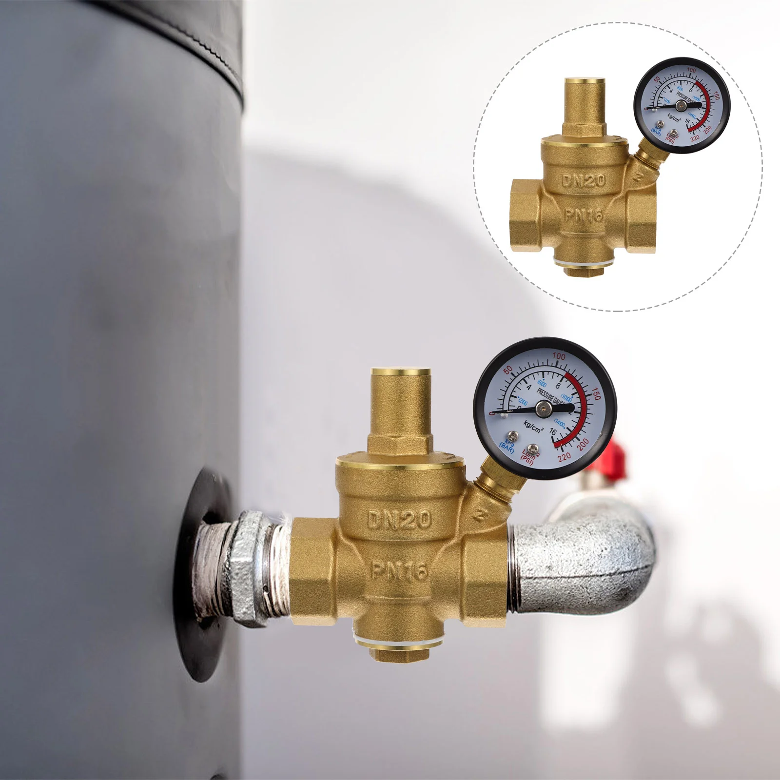 

UKCOCO 1PC Adjustable DN20 Water Pressure Regulator Valve for Solar Energy Gas Heater
