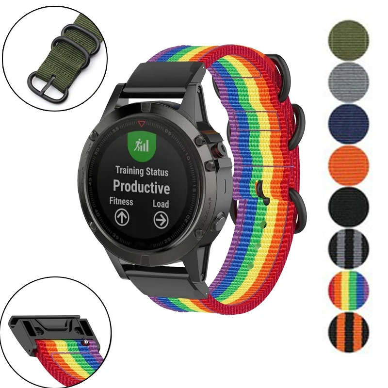 

22 26mm Quick Release Nylon Strap For Garmin Watch Band Fenix 5 5X Plus 7 7X 6 6X Pro Tactix 7 Pro Forerunner 945 935 Wristband
