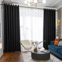 modern blackout curtains for living room window treatment blinds black thick solid curtain for bedroom high shading drape panel