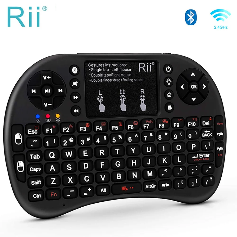 

Rii i8+ Mini Bluetooth Russian/English Keyboard With Touchpad Backlit Portable Wireless Keyboard For Laptop/PC/Windows/TV Box