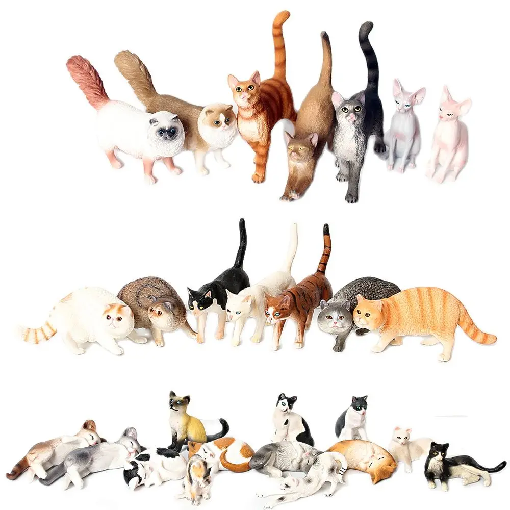 

Lovely Siamese Persian Cat Model Figurines,Hand Painted Cats Animals Toy Set,Cake Topper Christmas Birthday Gift for Kids
