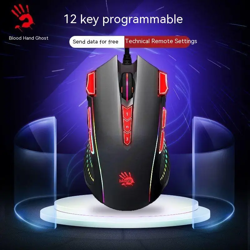 Компьютерная игровая мышь Bloody J90s с низкой задержкой, эргономичная проводная мышь Rgb для ПК Fps, геймерская мышь, аксессуары для ноутбука, подарки для компьютера и офиса