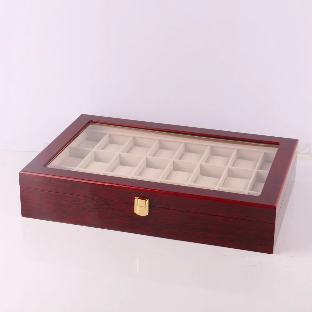 Luxury Large Watch Box Organizer 24 Slots Watch Display Box Wooden Watches Storage Box Pillows Case Wood Gift Free Shipping