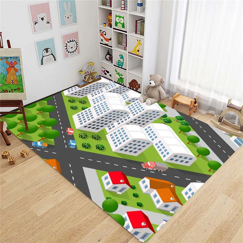 Коврики с изображением города из мультфильма городской улица карты для гостиной