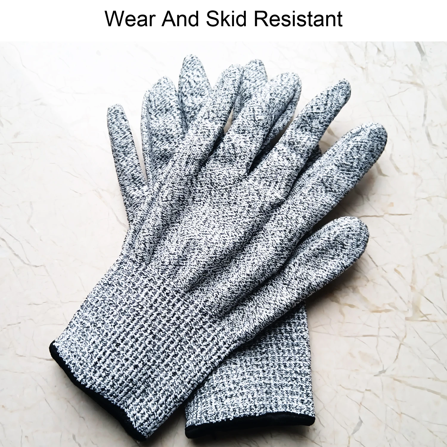 

QIGO 2Sets(4PCS) Garden Labor Protection HPPE Gloves Level 5 Cut Proof Stab Resistant Kithchen Housework Hand Clean