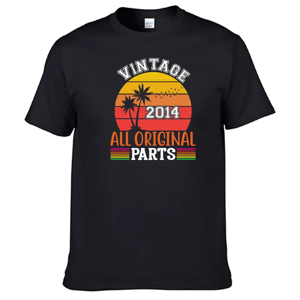 

Vintage 2014 All Original Parts Fashion Men Women Summer 100% Cotton Black Tees Male Newest Top Popular Normal Tee Shirts Unisex