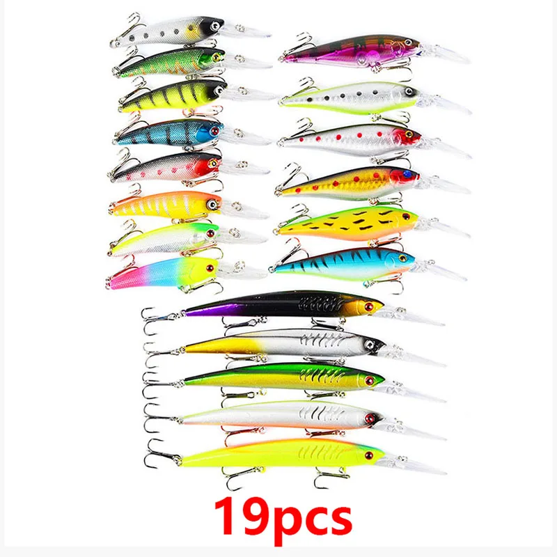 

Bass Fishing Lures Kit Set Topwater Hard Baits Minnow Crankbait Pencil VIB Swimbait for Bass Pike Fit Saltwater and Freshwater