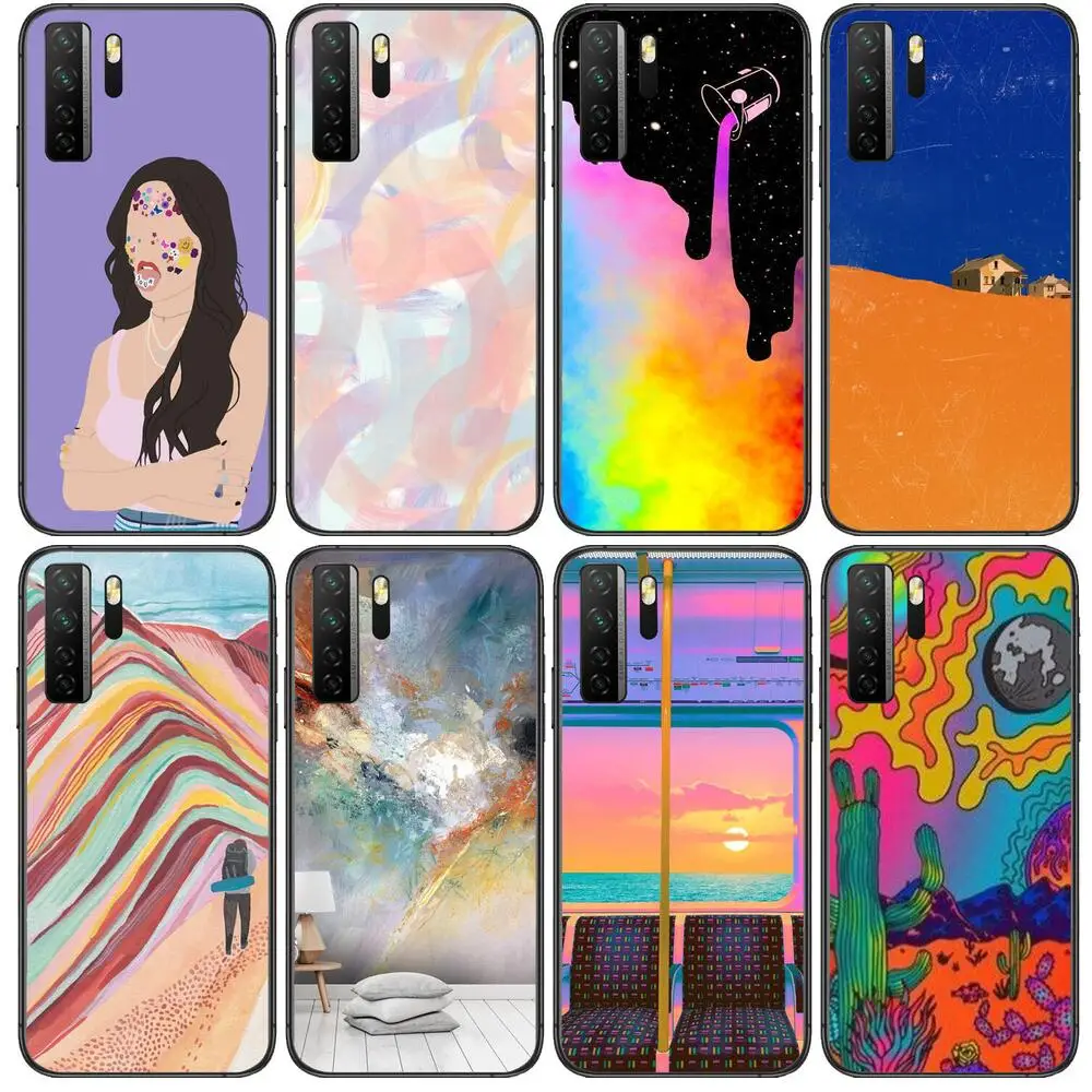 

HD-beautifully painted Black Soft Cover The Pooh For Huawei Nova 8 7 6 SE 5T 7i 5i 5Z 5 4 4E 3 3i 3E 2i Pro Phone Case cases