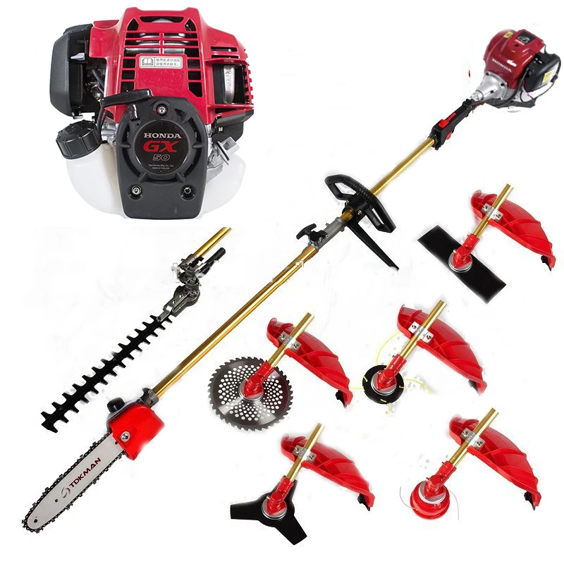 GX50 brushcutter 5 in 1 hedge trimmer 4 stroke gas weed wacker 50cc garden set