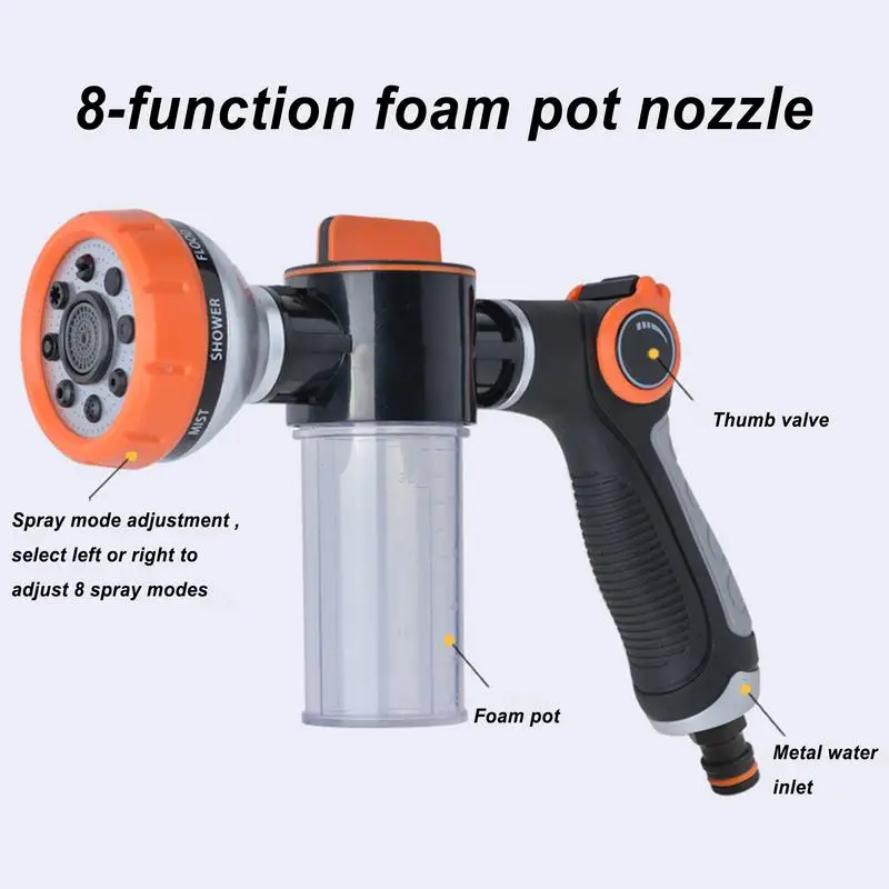 Насадка-распылитель для шланга 8 режимов насадка распыления воды душа домашних