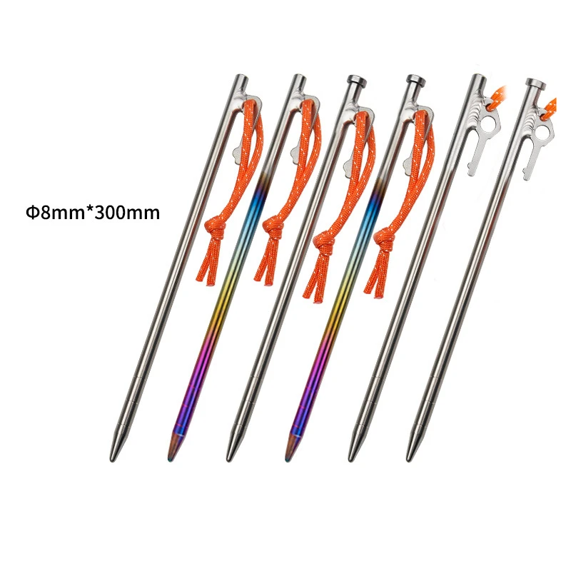 

Гвозди из титанового сплава для палатки, 8*300 мм, 6 шт.