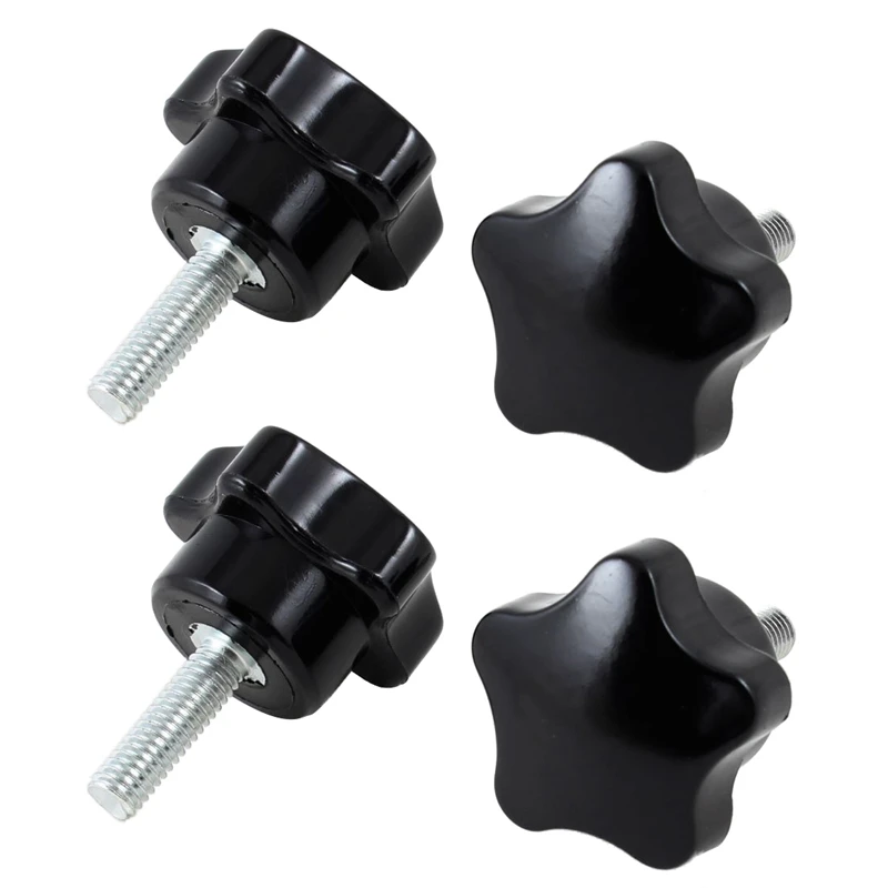 

30 Mm Star Head Dia M6 X 20 Mm Male Thread Screw On Type Star Knob 4 Pcs