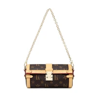 women mini luxury designer lipstick bag chain brown barrel shaped handbags messenger shoulder bags crossbody party handbag