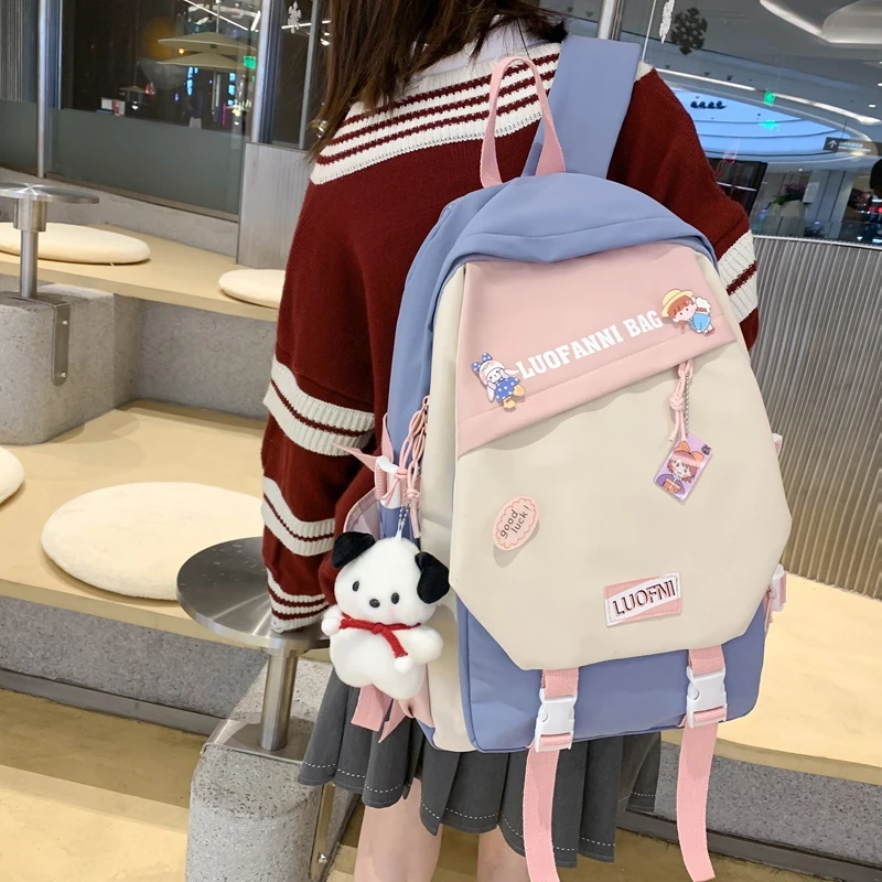 

JOYPESSIE Fashion Cute Teenager Bookbag Backpack Kawaii Girls Schoolbag High Quality Women Cotton Mochila Trendy Laptop Rucksack