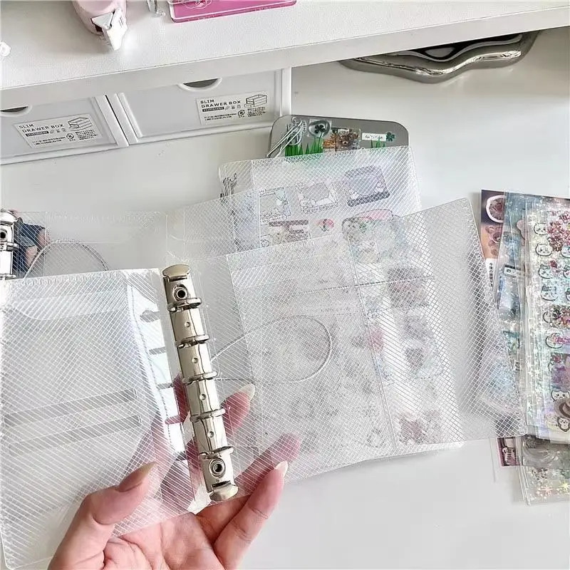 Фото Блокнот-органайзер M5 A6 с диагональным разрезом, трехслойная обложка из полипропилена, мини-портативный, для наклеек, маленьких карточек, фотографий, записей №4