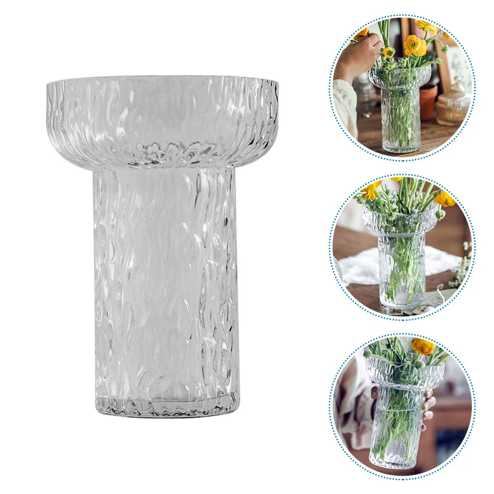 

1Pc Decorative Glass Vase Transparent Vase Decorative Glass Vase (Transparency)