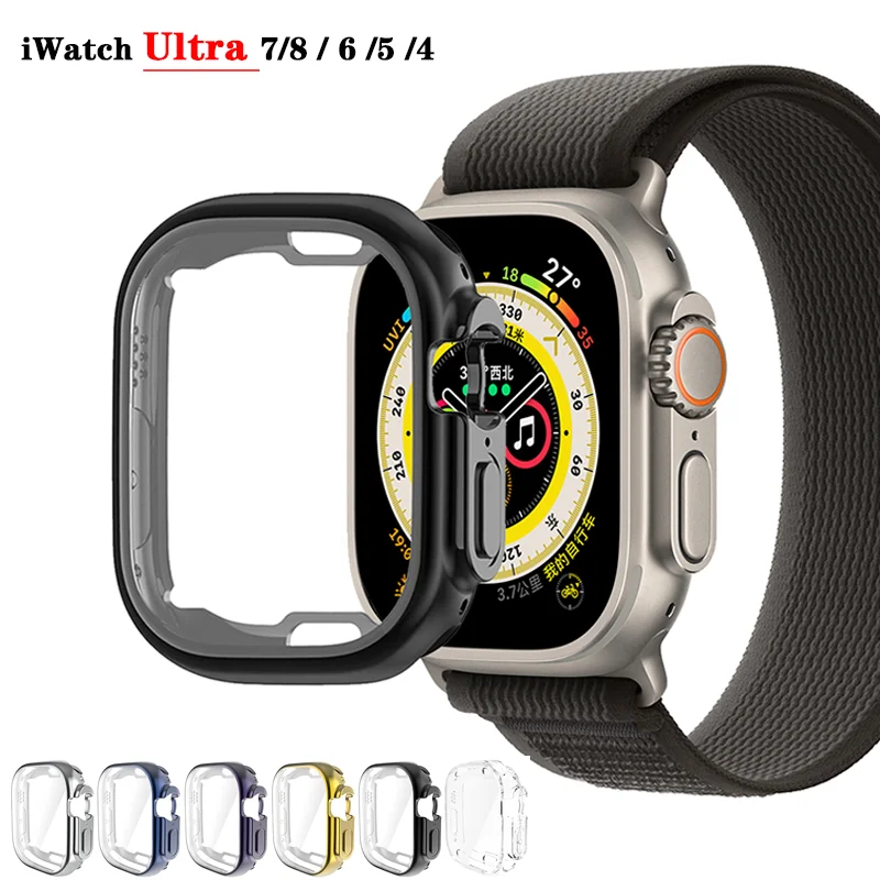 

Мягкий чехол из ТПУ для Apple Watch Ultra 49 мм 45 мм 41 мм 42 мм 38 мм 44 мм 40 мм, защита для экрана бампера iWatch series 8 7 6 5 4 SE, чехол