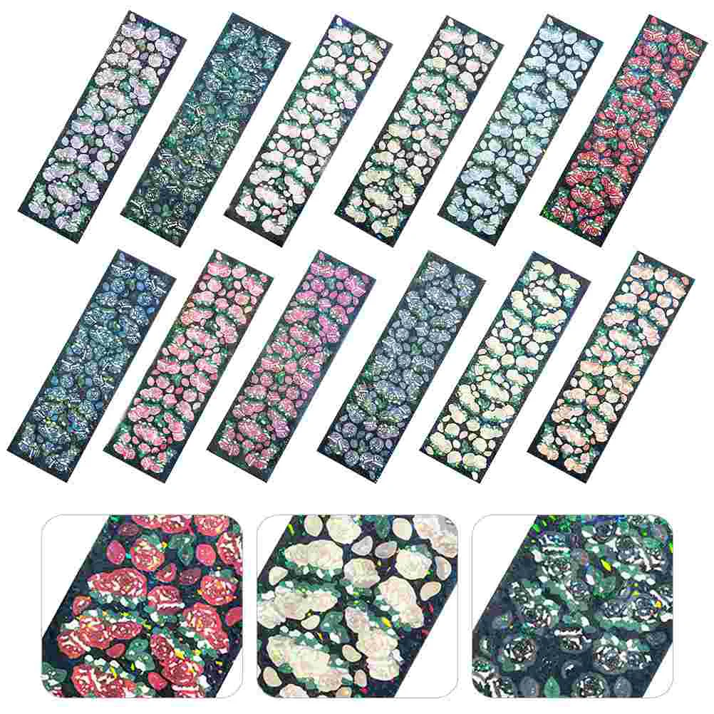 

12 Sheets Delicate Scrapbook Stickers Multi-function Journal Stickers Flower Stickers (Mixed Style)