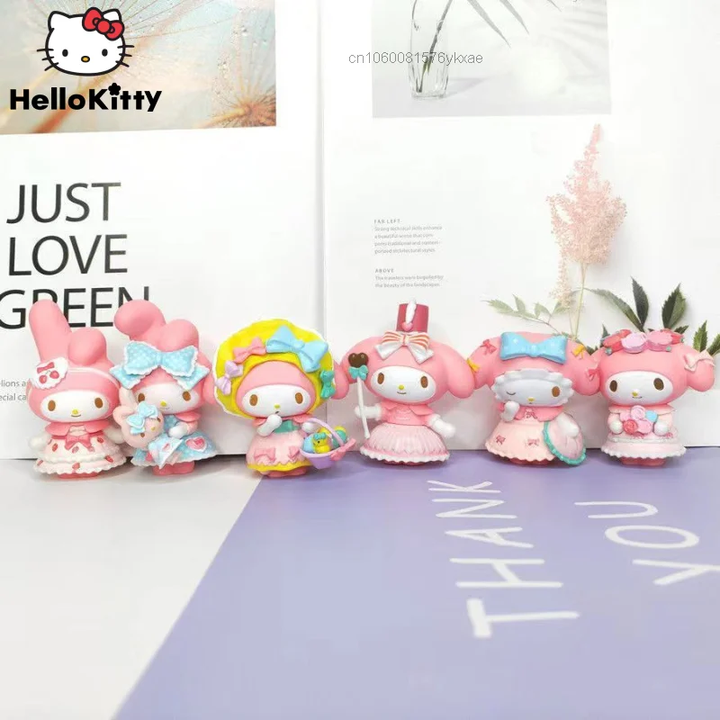 

6pcs/sets Cartoon Anime Sanrio My Melody Figure Mini Toy Dolls 5CM Model Accessories Home Car Decoration Children Kid Gifts Y2k