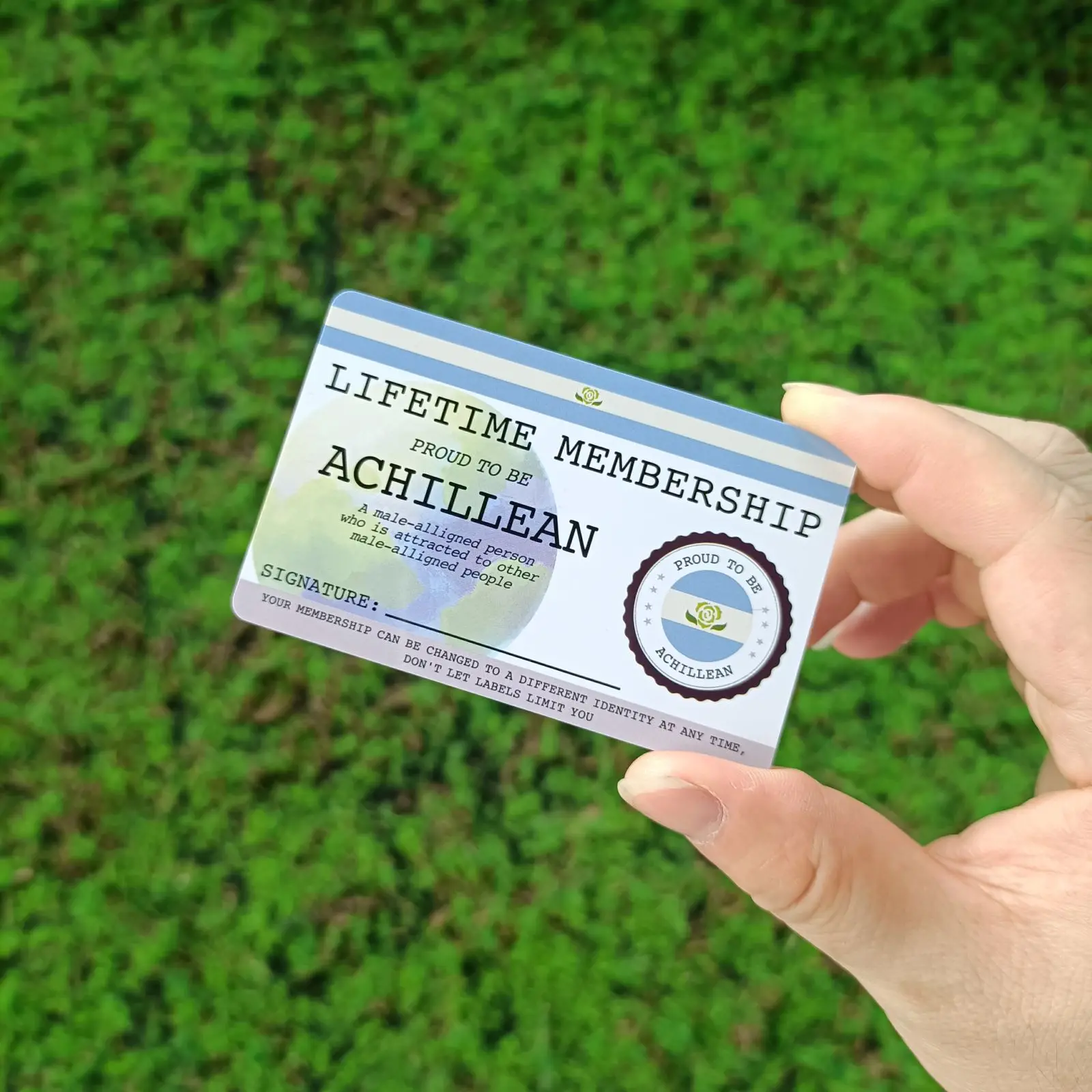 

ACHILLEAN ЛГБТ + удостоверение личности-карты для геев-пожизненная карта участника-идеальный Радужный подарок для сообщества