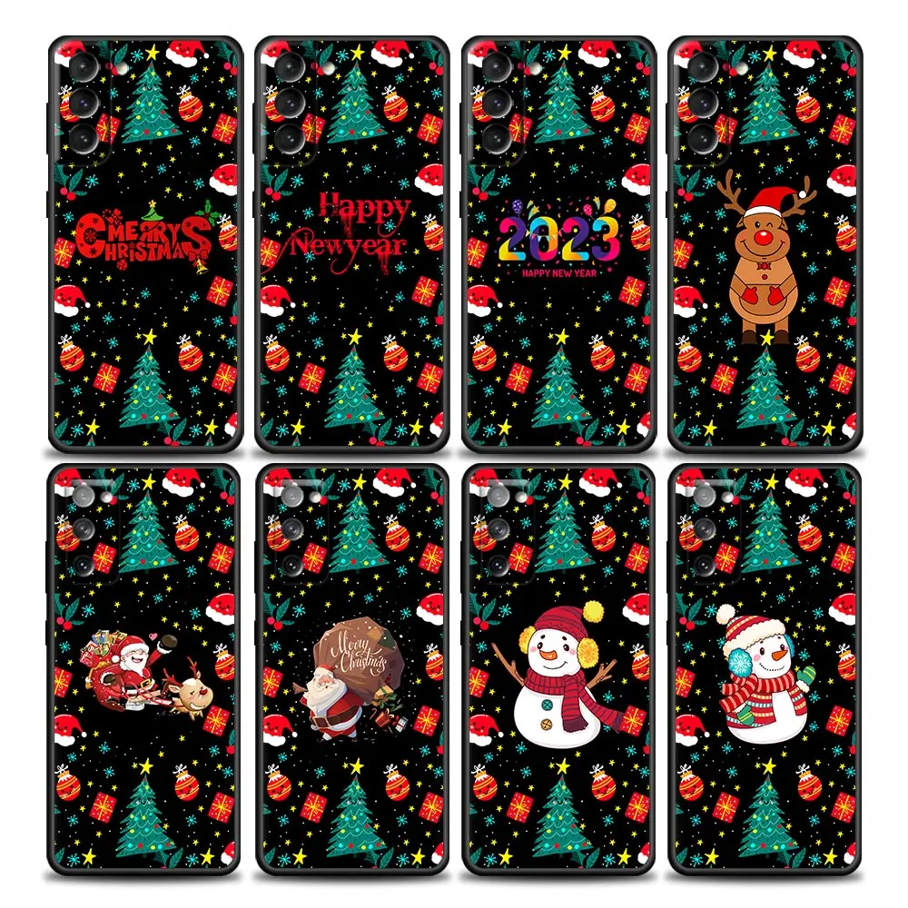 

Christmas Gift Santa Claus Elk Case For Samsung Galaxy S22Ultra S8 S9 S10 S21 S22 Ultra S20 FE Plus 5G Cover Happy New Year 2023