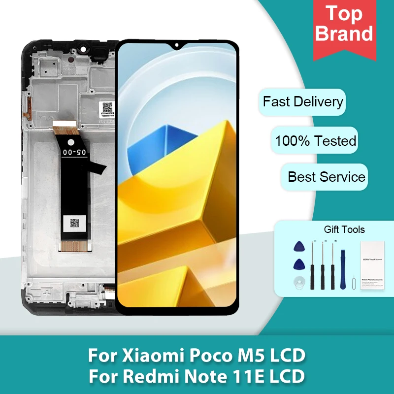 

1 шт. 6,58 дюйма 22071219CG экран дисплея для Xiaomi Poco M5 ЖК Сенсорная панель дигитайзер в сборе Бесплатная доставка с инструментами