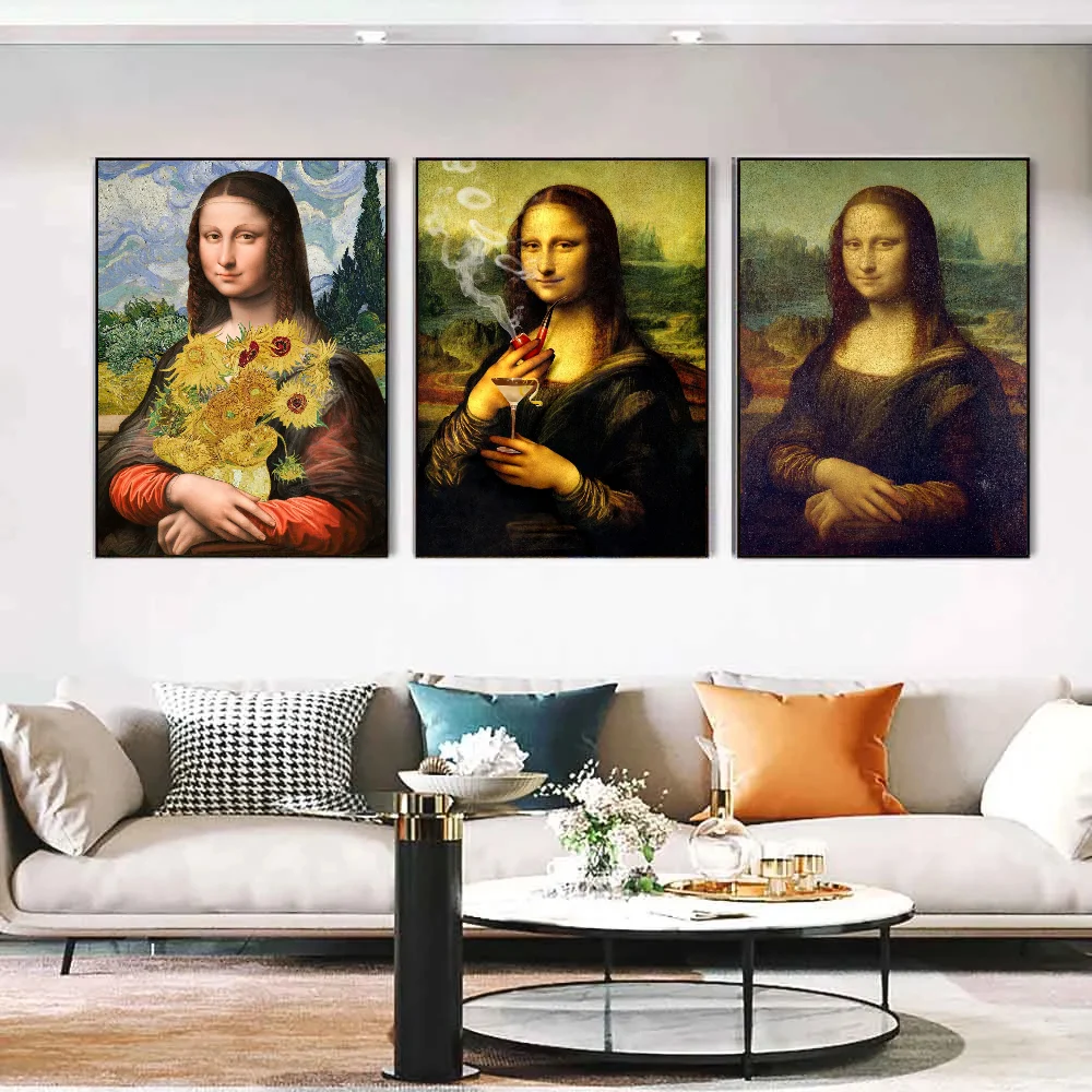 Мона Лиза забавный плакат наклейка настенное искусство ремесло бумага украшение