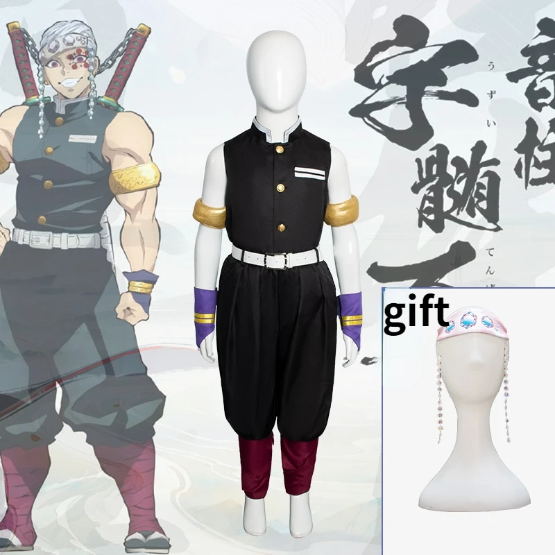 

Anime Demon Slayer Uzui Tengen Cosplay Costumes Jacket Trousers Accessories Fullsets Men For Children Male Performance Party