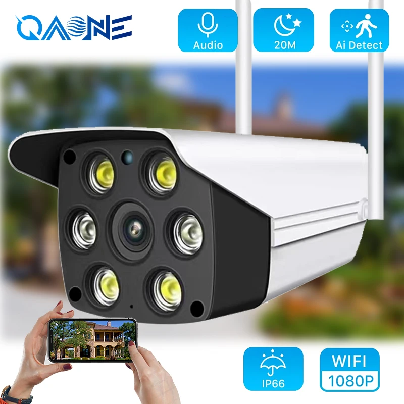 

2MP IP Bullet Outdoor Camera Wireless IP66 Waterproof 2-way Audio Video Surveillance Wifi CCTV AI Human Detection P2P AP Hotspot