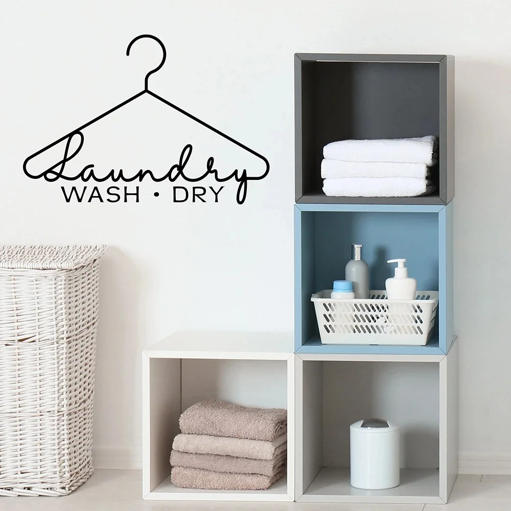 

Laundry Wash Dry Wall Sticker Laundry Hanger Sign Wall Decals Laundry Room Decor Wallpaper Vinyl Laundry Door Decoration