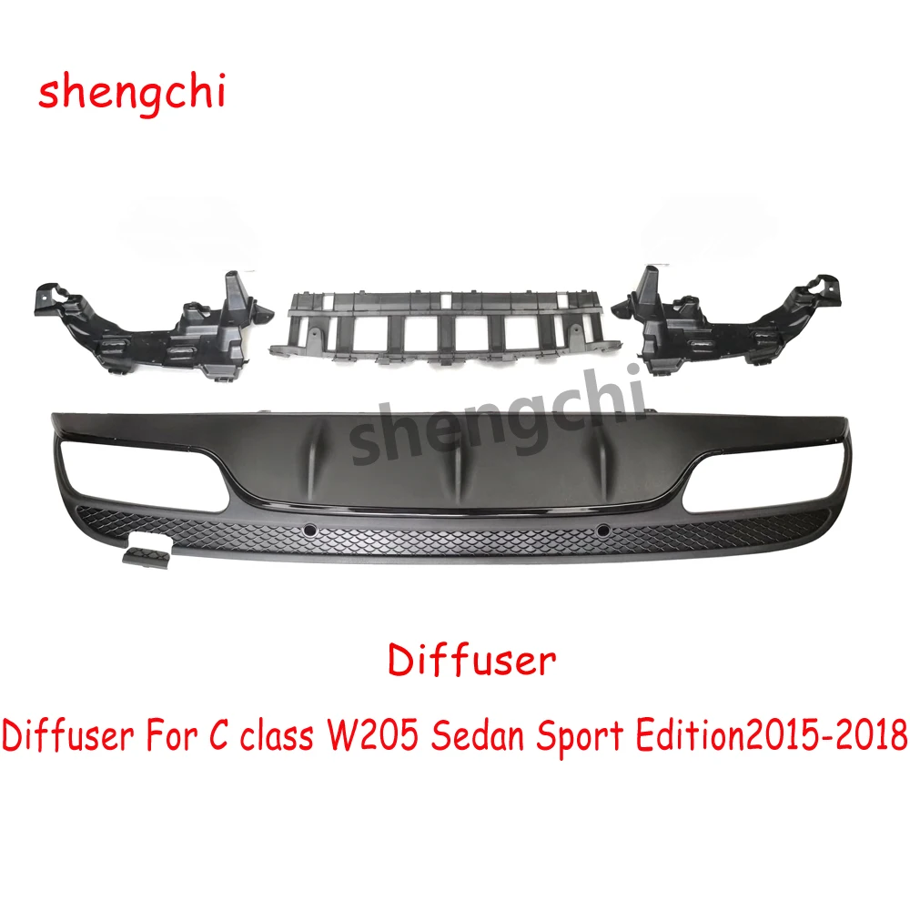 

W205 Диффузор заднего бампера в стиле AMG для Mercedes Benz C Class W205 4-дверный седан Sport Edition 2015-2018 с 4 выходами