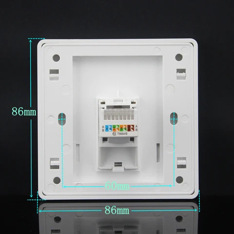 Розетка rj45, сетевая панель, модульный разъем, 1 порт cat5e cat6, белый Keystone, ПК, настенная лицевая панель, лицевая панель, компьютер без инструментов, 86 мм