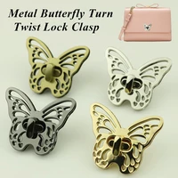 1 piece metal butterfly turn twist lock clasp for leather craft women bag handbag shoulder bag purse diy hardware accessories