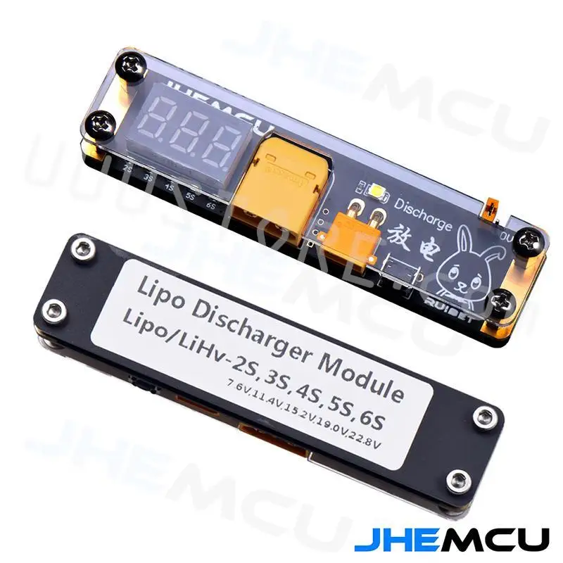 

JHEMCU Ruibet LIPO Discharger Module 2-6S Built-in LED Indicator 3.8V 0V Mode for RC XT30 XT60 LIPO Battery Storage Scrapping