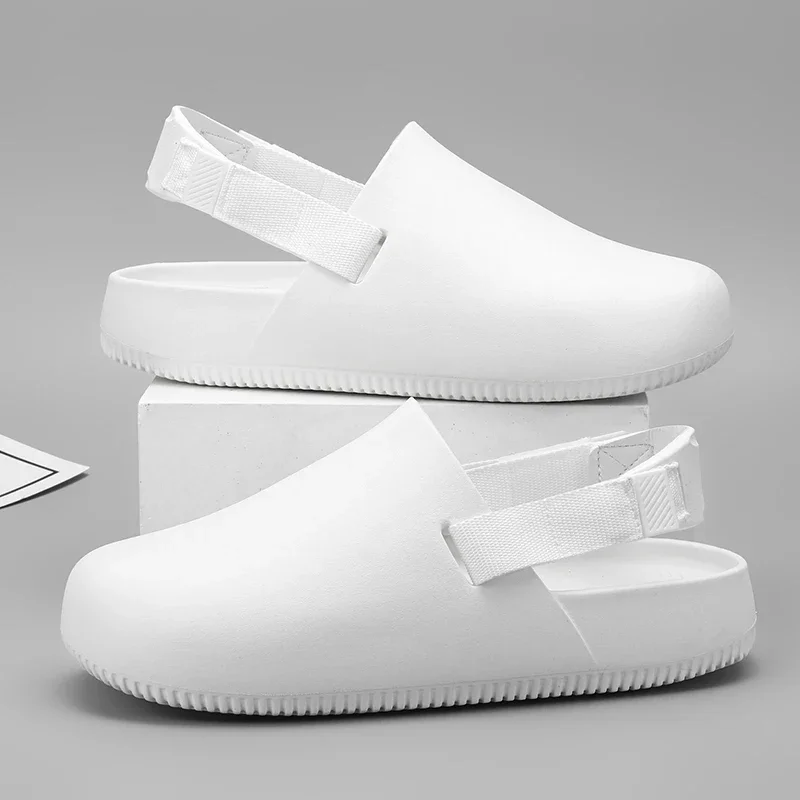 Мужские летние шлепанцы пляжные сандалии на плоской подошве быстросохнущие