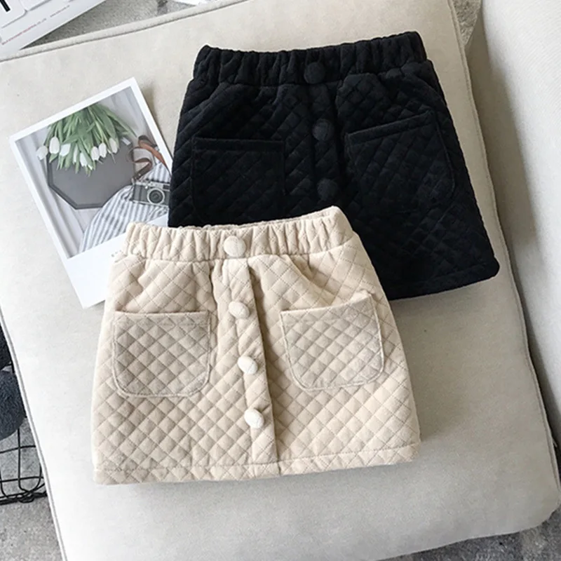 

Детская зимняя флисовая сетчатая юбка для маленьких девочек, утепленная клетчатая Короткая юбка для девочек с рифленым рисунком