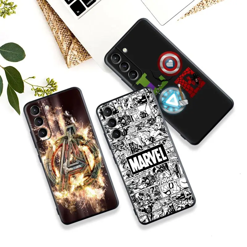 

Marvel Avengers Logo Silicone Case For Samsung Galaxy S23 S22 5G S21 S20 Ultra 20 FE Cover For Galaxy S22 s23 S21 S10 Plus Cases