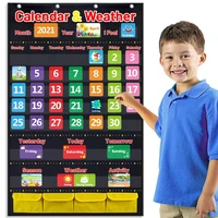 fabric calendar weather pocket chart classroom homeschool supplie