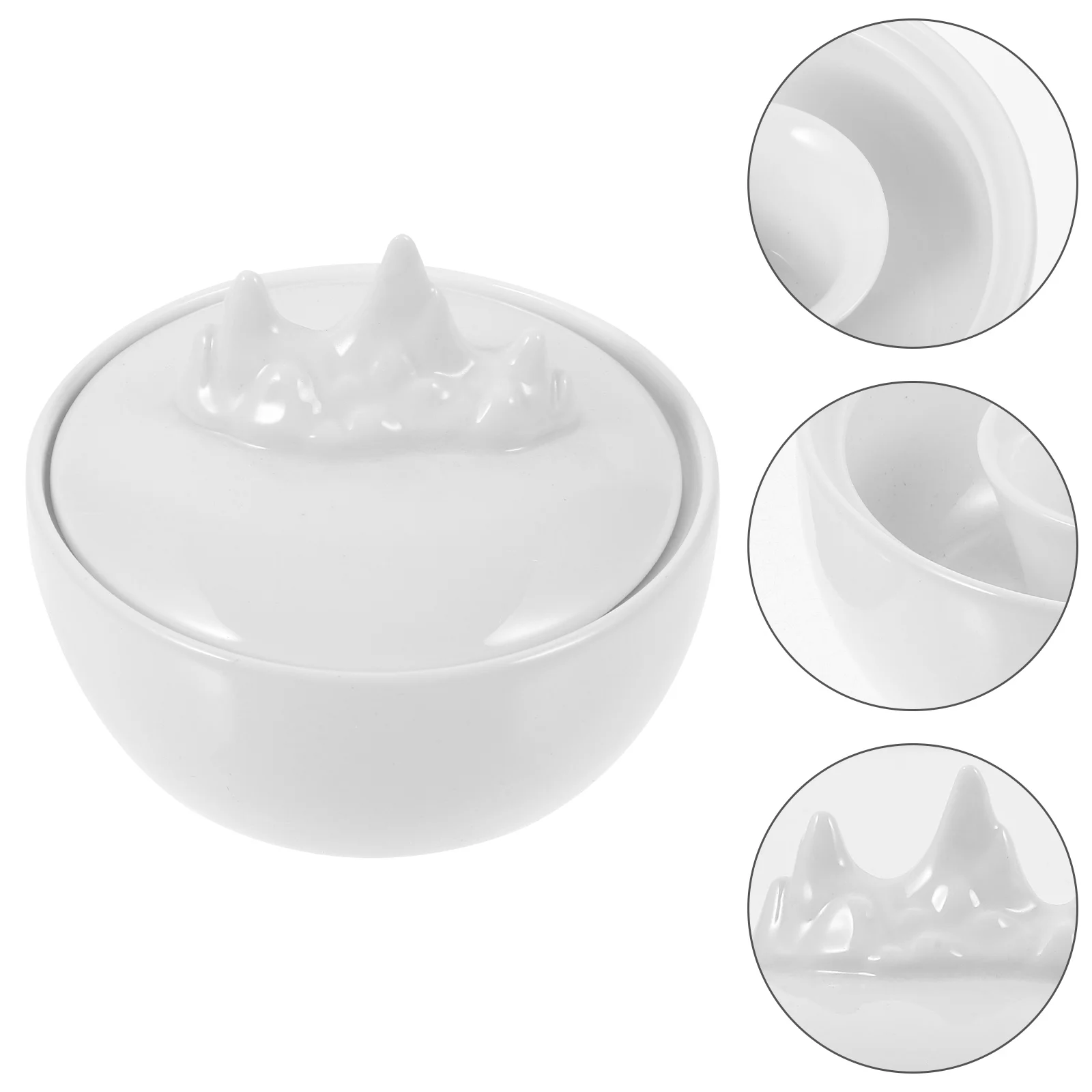 

The Four Treasures Study Fondue Pot Chinese Inkslab Lidded Holder Covered Inkwell Preserve Ceramics Saucer Student Drawing