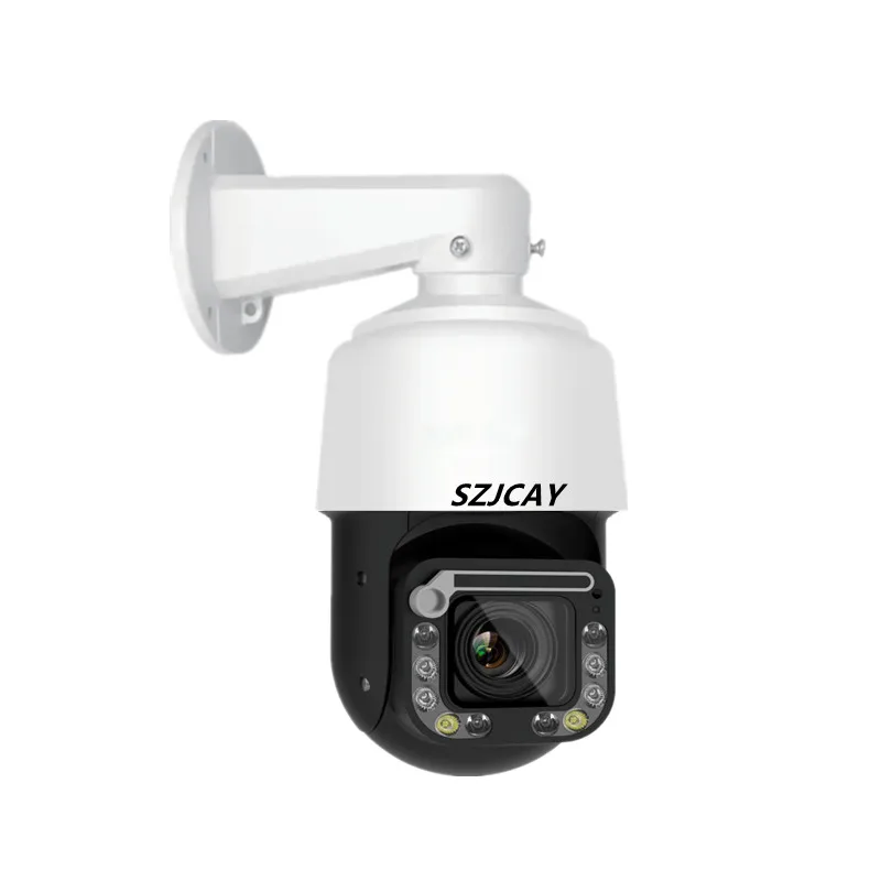 Фото SZJCAY Полноцветный дворник sony415 8MP 4k Wi-Fi камера, наружный 9-кратный зум, отслеживание людей, видеонаблюдение, PTZ-камера, двустороннее аудио, 5 МП №3