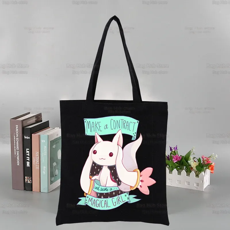 ść Puella Magi Madoka Magical Black Torba na zakupy wielokrotnego użytku ramię Anime Book Bag Akemi Mami Sakura Kyouko Torebka