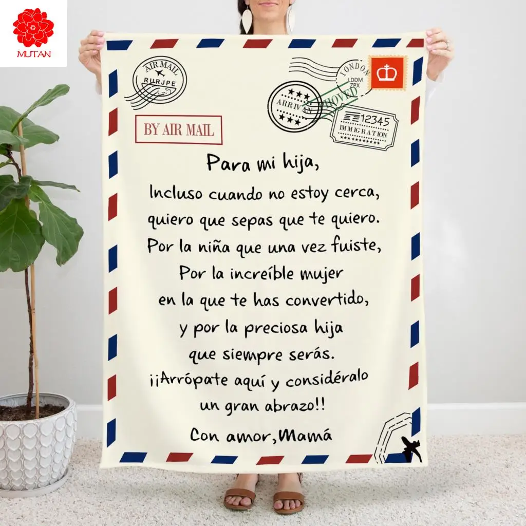 

Spanish Letter From Mother To Daughter Blankets Velvet Autumn/Winter Portable Super Soft Throw Blanket for Bed Bedroom Bedspread