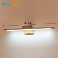 nordic 60cm solid wood wall lamp bathroom dressing table mirror front light with switch interior decoration bedroom bedside lamp