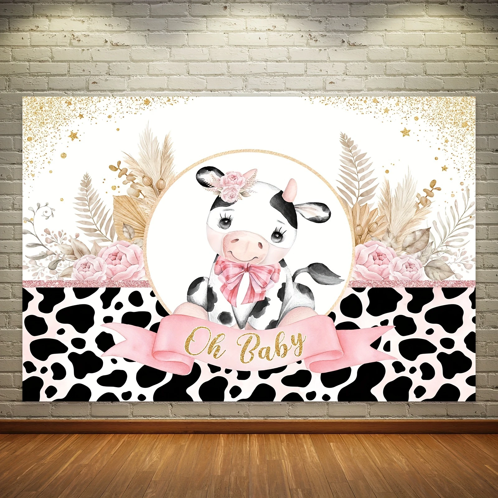 Фотофон с животными пампасами молочной фермой Highland молочный дом листья