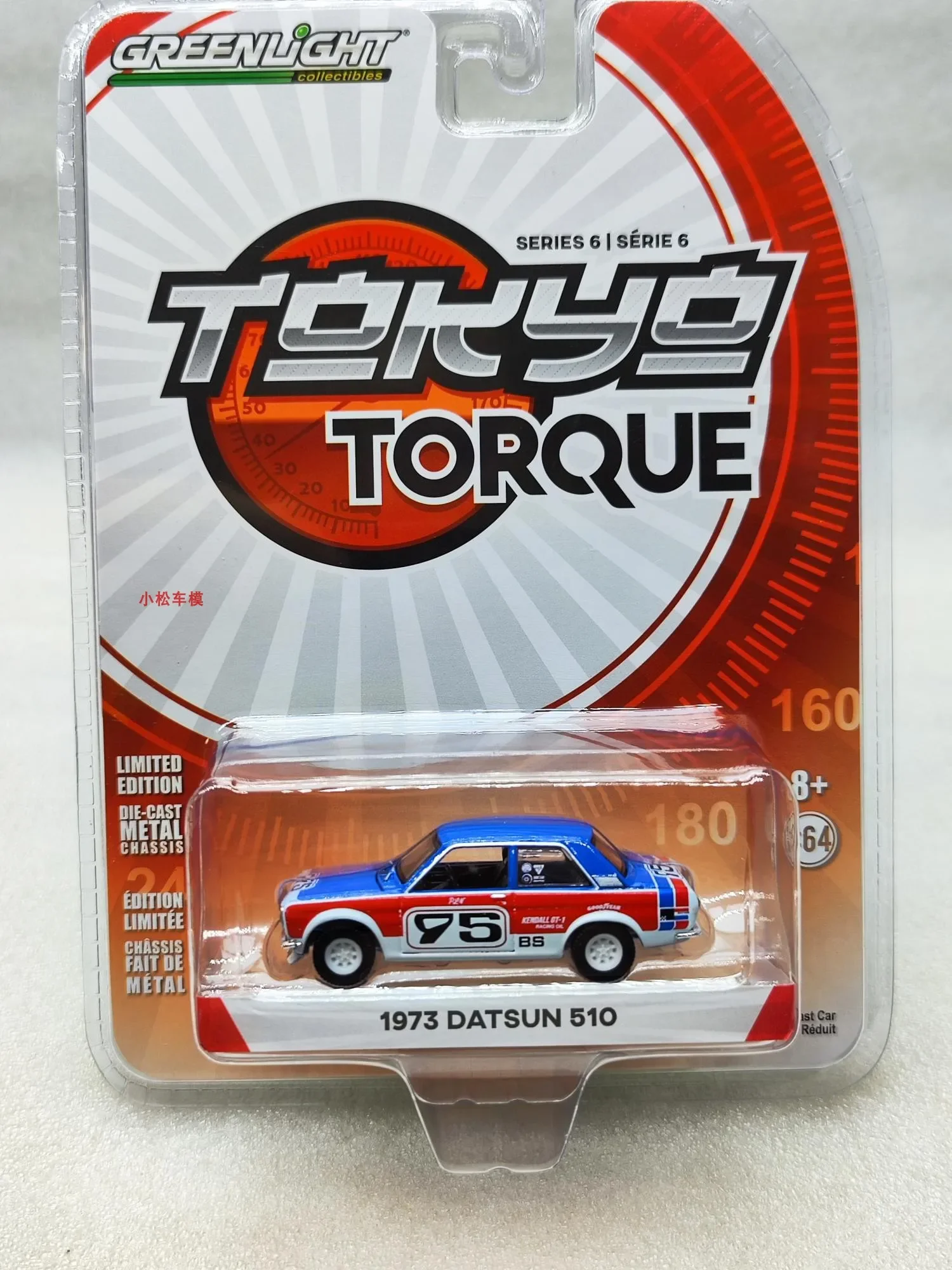 1:64 Токио Крутящий момент серии 6-1973 Datsun 510 # 95 литая под давлением модель