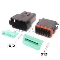 1 set 12 ways car connector assembly dt04 12p dt04 12s auto large current adapter automobile wire cable socket with terminal
