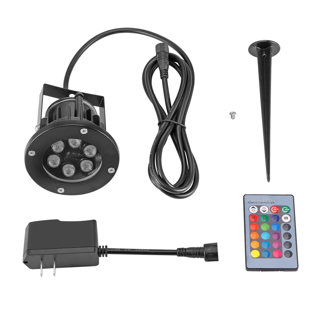 

Mini 12W 24 Keys Remote Lamps AC 85-265V IP65 Waterproof RGB LED Lawn Spotlight Light Garden Outdoor Landscape Lighting GO-L04