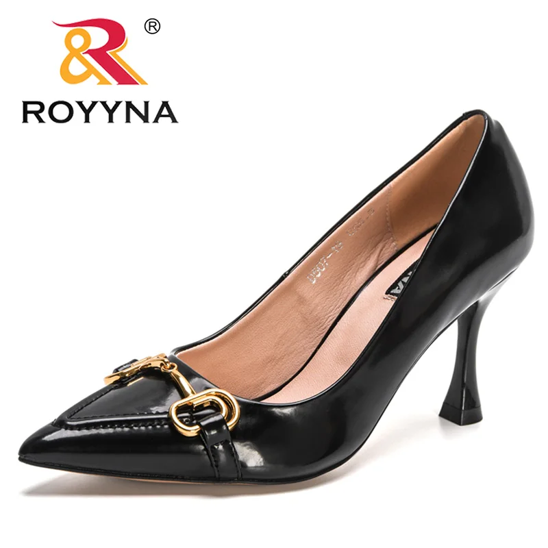 

ROYYNA 2022 New Designers Patent Leather High Heels Shoes Women Classic Pumps Ladies Bridal Shoes Female Heels Stiletto Feminimo